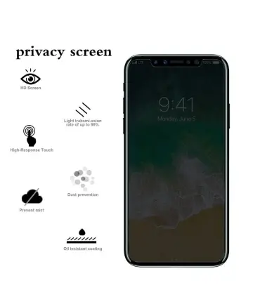 محافظ صفحه نمایش شیشه ای Naztech مدل Privacy آیفون X