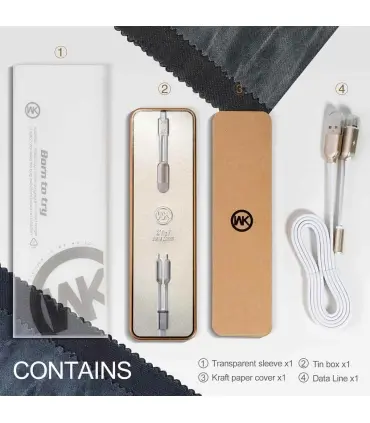 کابل شارژ WK Design WDC-001 2-In-1 Magnet Charging Cable