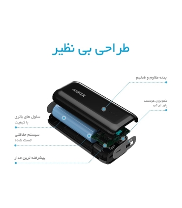 پاوربانک انکر مدل A1211 Astro E1 با ظرفيت 5200 ميلي آمپر ساعت