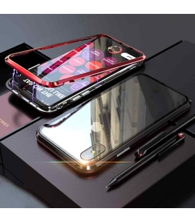 قاب مگنتی آهنربایی دو تیکه دو رنگ شفاف ایفون IPHONE X/XS