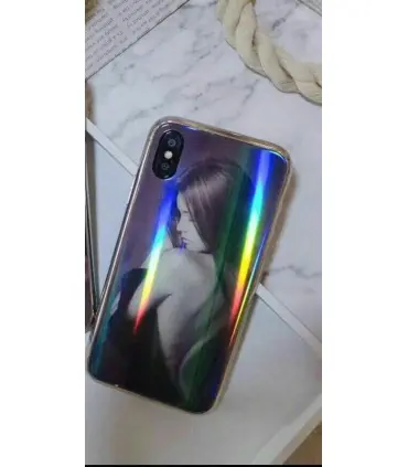قاب پشت گلس رنگین کمانی طرح دار ایفون 7Plus/8plus
