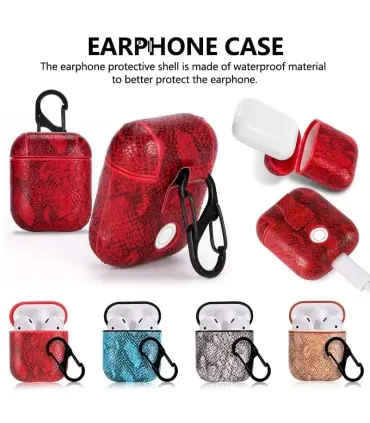 کاور محافظ چرمی مدل پوست ماری مناسب برای کیس Apple AirPods