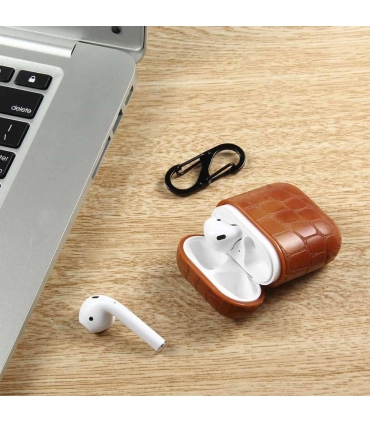 کاور محافظ چرمی مدل پوست ماری مناسب برای کیس Apple AirPods
