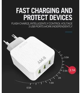 شارژر دیواری سه پورت امی مدل EMY MY-A303