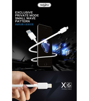 کابل شارژر ایفون TRANYOO Cable LIGHTNING X6