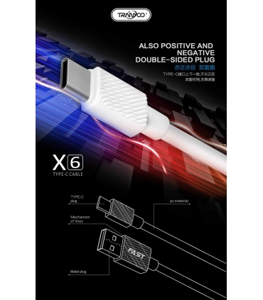 کابل شارژر ایفون TRANYOO Cable LIGHTNING X6