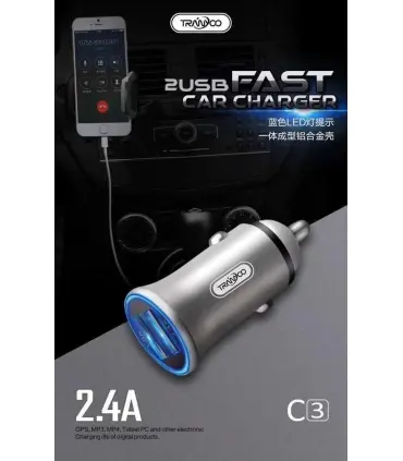 شارژر فندکی فست شارژ ترانیو Tranyoo Car Charger C3