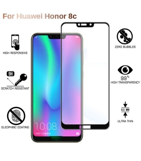 محافظ صفحه نمایش شیشه ای تمام چسب هواویی Full Glue Glass 6D Huawei HONOR 8C