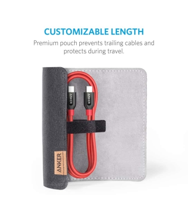 کابل تبدیل USB-C به USB-C انکر مدل A8187 Powerline Plus طول 0.9 متر