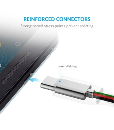 کابل تبدیل USB-C به USB-C انکر مدل A8187 Powerline Plus طول 0.9 متر
