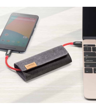 کابل تبدیل USB-C به USB-C انکر مدل A8187 Powerline Plus طول 0.9 متر