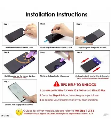 برچسب گلس یو وی سامسونگ UV Nano Glass Samsung Galaxy Note10Plus