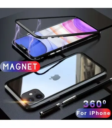 قاب مگنتی آهنربایی دو تیکه شفاف Iphone 11