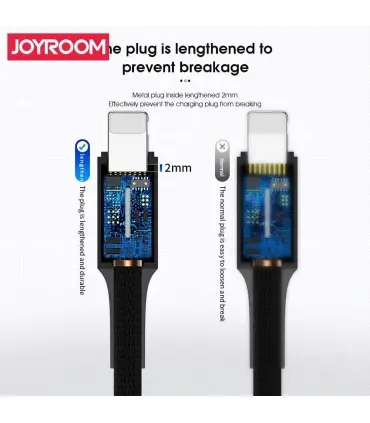 کابل هوشمند لایتنینگ جویروم Joyroom S-M364 Lightning Cable 1M