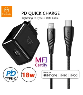 شارژر ریلیو USB-C مک دودو Mcdodo Relioo RCH-627 PD Fast Charger 18W همراه کابل لایتنینگ تایپ سی