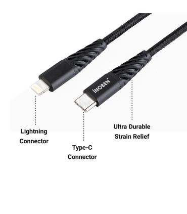 کابل تبدیل Type-C به Lightning آینوبن مدل Braided