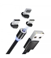 کابل مگنتی سه سر USB به لایتنینگ / microUSB / USB-C ترانیو مدل XS4