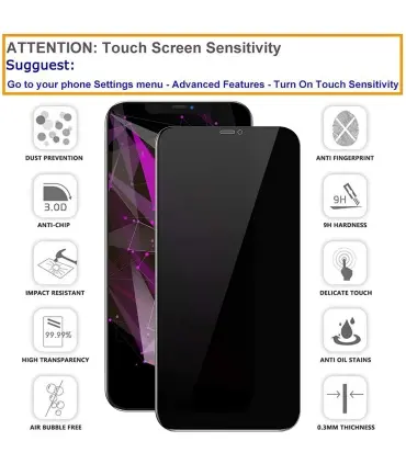 برچسب گلس حریم شخصی آیفون XO Anti Peep Privacy Glass iPhone 12 Pro/12