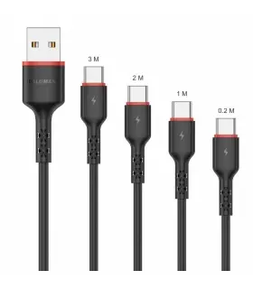 کابل تبدیل USB به USB-C کلومن پلاس مدل K5+ مجموعه 4 عددی