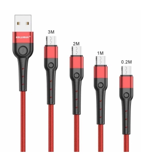 کابل تبدیل USB به microUSB کلومن پلاس مدل K6+ مجموعه 4 عددی