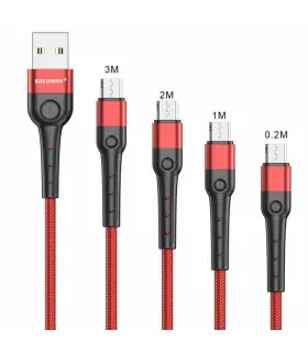 کابل تبدیل USB به microUSB کلومن پلاس مدل K6+ مجموعه 4 عددی