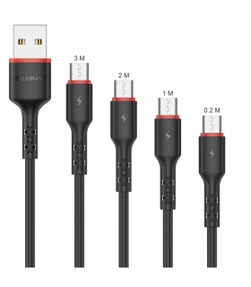 کابل تبدیل USB به microUSB کلومن پلاس مدل K4+ مجموعه 4 عددی