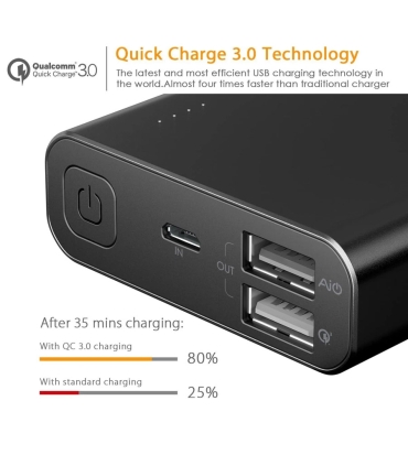 پاوربانک آکی مدل Aukey PB-AT20 با ظرفیت 20100 میلی آمپر