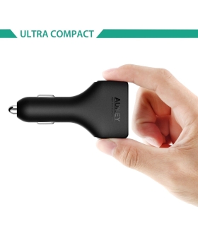شارژر فندکی سه پورت آکی Aukey CC-Y3 Type-C 49.5W 3-Port Car Charger With Quick Charge 3.0