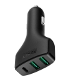 شارژر فندکی سه پورت آکی Aukey CC-Y3 Type-C 49.5W 3-Port Car Charger With Quick Charge 3.0