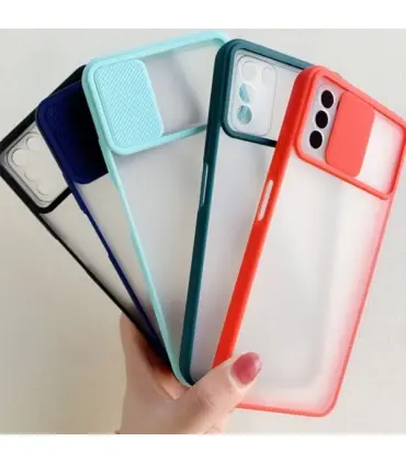 قاب محافظ لنز دار Lens Slider Case For Samsung Galaxy A12