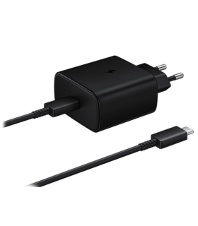 شارژر صد در صد اورجینال با کابل تایپ سی سامسونگ 45 وات Samsung Super Fast Charger 45W EP-TA845