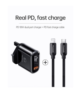 شارژر سریع و کابل شارژ مک دودو Mcdodo CH-7231 PD+Quick Charge Travel Charger Set 20W