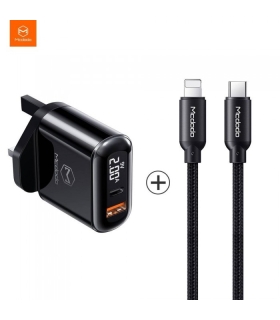 شارژر سریع و کابل شارژ مک دودو Mcdodo CH-7231 PD+Quick Charge Travel Charger Set 20W