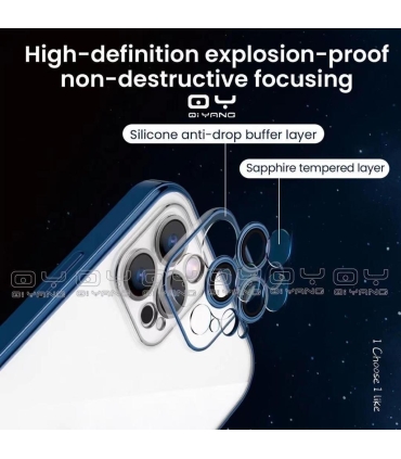 قاب شفاف محافظ لنز دار QY آیفون Apple iPhone 12 Pro Max مدل Trans Case