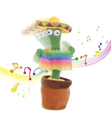 عروسک کاکتوس رقصنده سخنگو لباس رنگین کمانی مدل شارژی