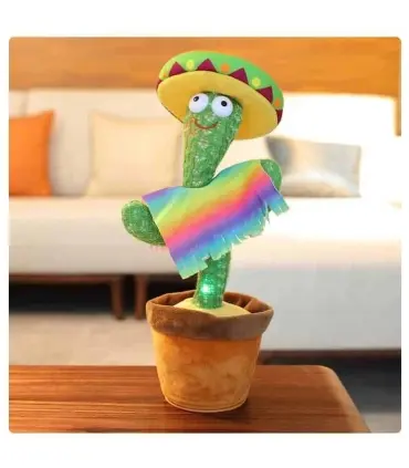عروسک کاکتوس رقصنده سخنگو لباس رنگین کمانی مدل شارژی