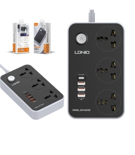 چندراهی برق و USB الدینیو با خروجی تایپ سی مدل LDNIO SC3412