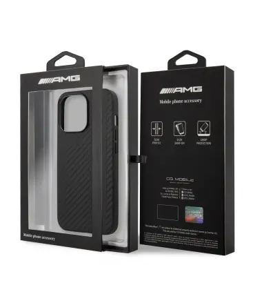قاب اورجینال کربنی CG Mobile Leather Case AMG Iphone 13pro