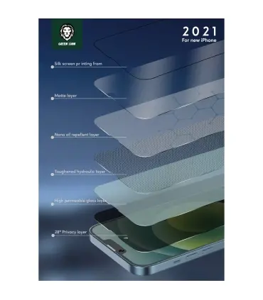 برچسب گلس گرین مات پرای وی سی Green 3D AG/Matte Privacy Glass Iphone 13pro/13