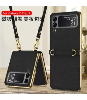 کاور چرم 360 درجه اویزدار اورجینال لاکچری GKK سامسونگ Galaxy Z FLIP 3