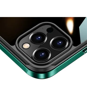 قاب شفاف بامپر فلزی آیفون 13 پرو مکس سولادا Sulada iPhone 13 Pro Max Nano Glass Metal Bumper Case
