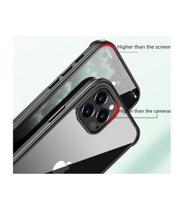 قاب شفاف بامپر فلزی آیفون 13 پرو مکس سولادا Sulada iPhone 13 Pro Max Nano Glass Metal Bumper Case