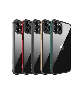 قاب شفاف بامپر فلزی آیفون 13 پرو مکس سولادا Sulada iPhone 13 Pro Max Nano Glass Metal Bumper Case
