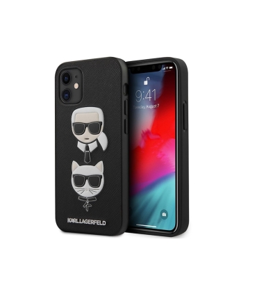 قاب چرمی آیفون 12 مینی طرح کارل و گربه CG Mobile iphone 12 mini Cat Karl Lagerfeld Leather Case