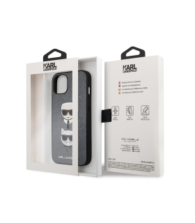 قاب چرمی آیفون 12 مینی طرح کارل و گربه CG Mobile iphone 12 mini Cat Karl Lagerfeld Leather Case
