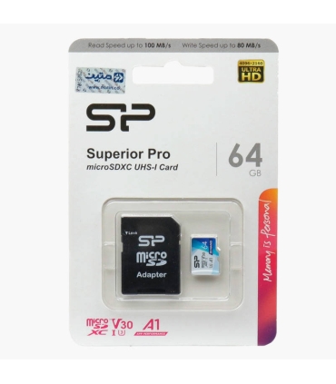 رم میکرو 64گیگ سیلیکون پاور Silicon Power Superior Pro A1 V30 U3 100MB/s  خشاب