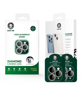 گلس لنز نگین دار رینگی گرین Camera Lens Green Lion Diamond Camera Lens iPhone 13 Pro Max/13 Pro