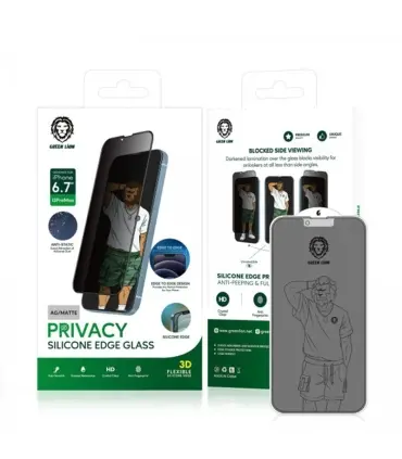 گلس مات و پرایوسی گرین iPhone 13 Pro Max Matte Privacy Silicone Edge Glass