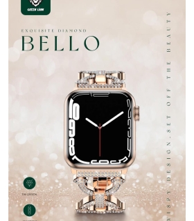بند اپل واچ الماسی گرین مدل exquisite diamond bello green 38/40/41 MM