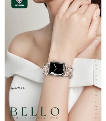 بند اپل واچ الماسی گرین مدل exquisite diamond bello green 38/40/41 MM